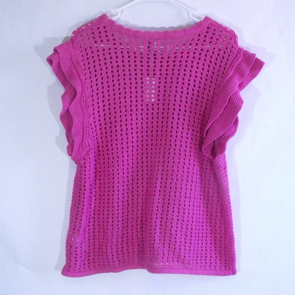GAP Pink Knit Ruffle Top - Picture 3 of 5